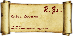 Raisz Zsombor névjegykártya